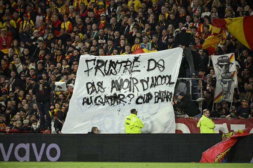 Banderole des supporters lensois lors du match contre le PSG