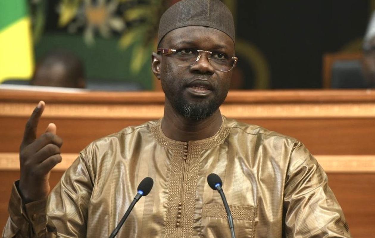 Ousmane Sonko lors de son intervention à l'Assemblée nationale Ousmane Sonko lors de son intervention à l'Assemblée nationale