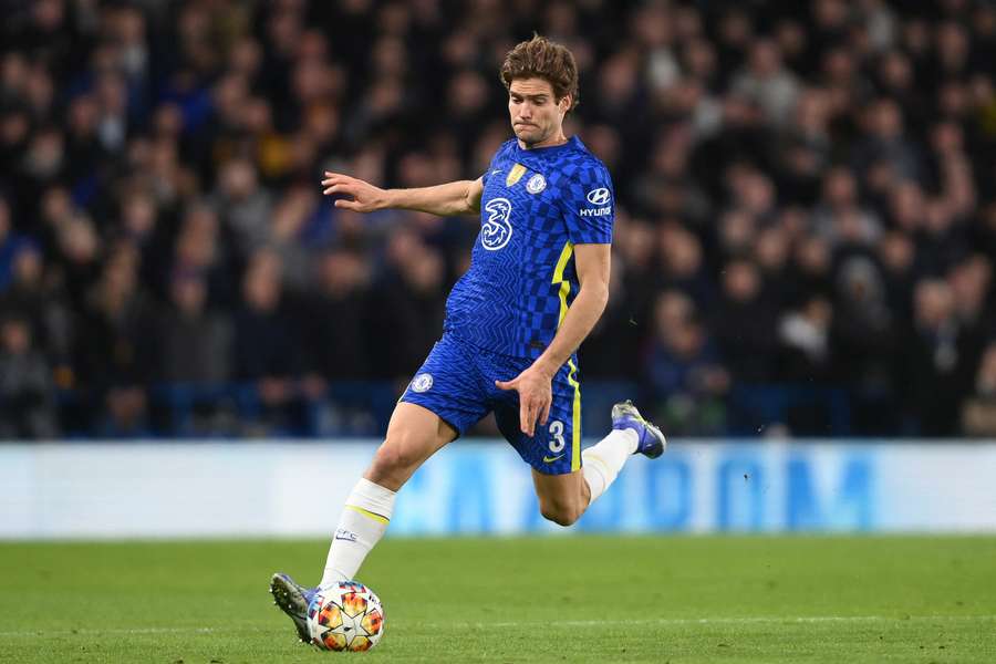 Marcos Alonso sous le maillot de Chelsea lors du huitième de finale aller de Ligue des champions face à Lille, le 22 février 2022 à Stamford Bridge, à Londres.