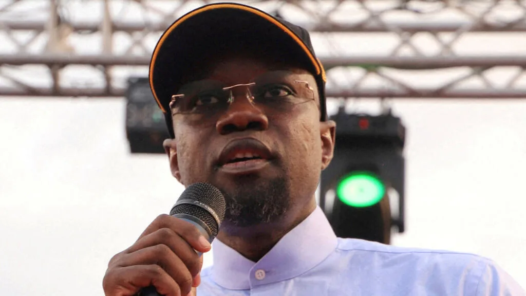 Ousmane Sonko, Premier ministre du Sénégal, lors d'une déclaration publique
