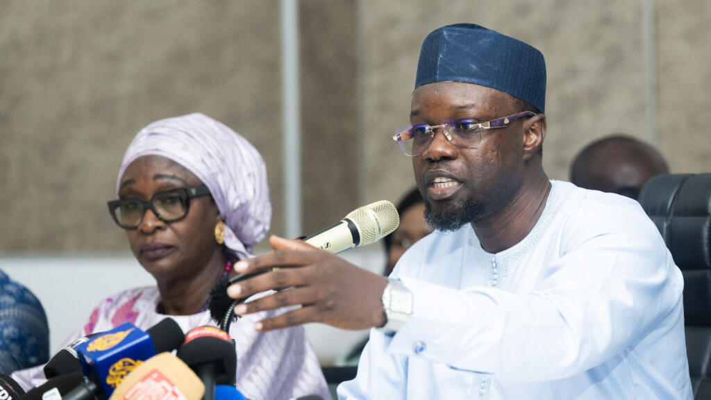 Ousmane Sonko lors de la conférence de presse qu'il a donnée à Dakar, mardi 2 juin.