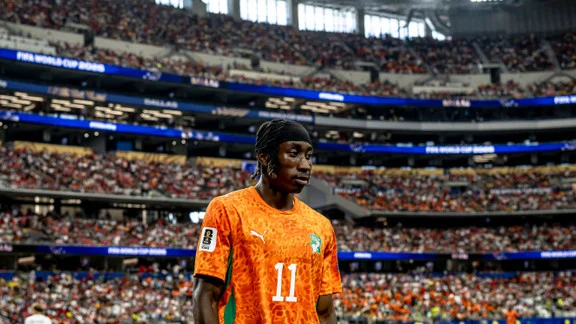 Yan Diomandé, joueur de football, pendant un match