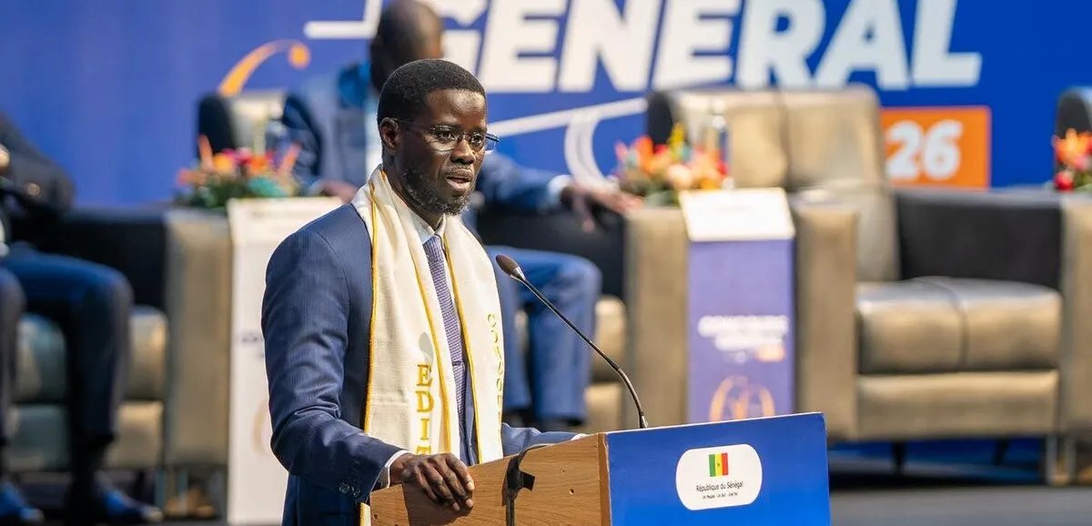 Le président sénégalais Bassirou Diomaye Faye s’adresse à la jeunesse lors de la remise des prix du Concours général, un événement lié aux JOJ Dakar 2026