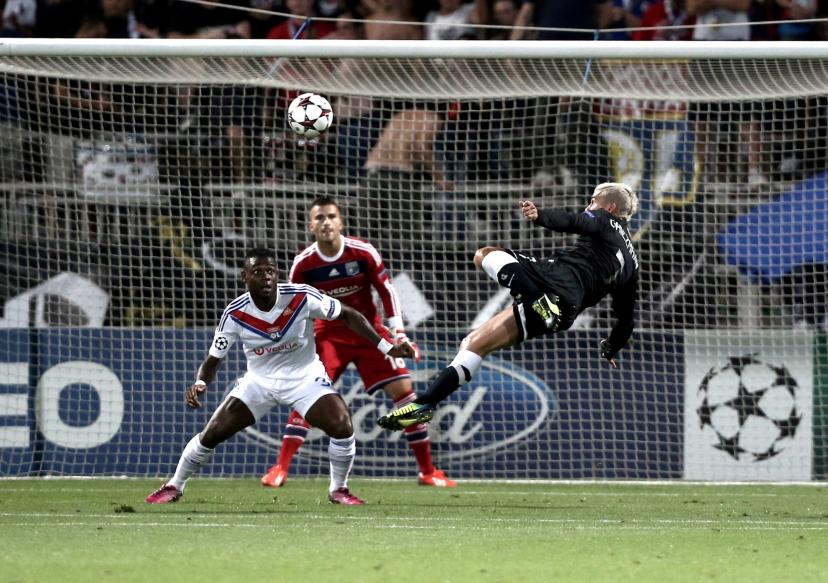 Antoine Griezmann marque contre Lyon en août 2013