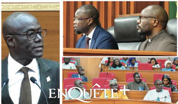 Ousmane Sonko lors de la session extraordinaire à l'Assemblée nationale