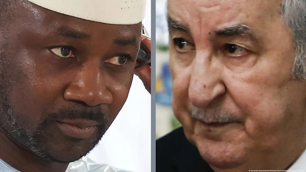 Drapeaux du Mali et de l'Algérie flottant côte à côte, symbolisant le rapprochement diplomatique