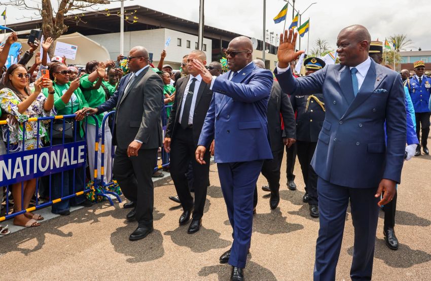Présidents gabonais et congolais lors d'une rencontre officielle